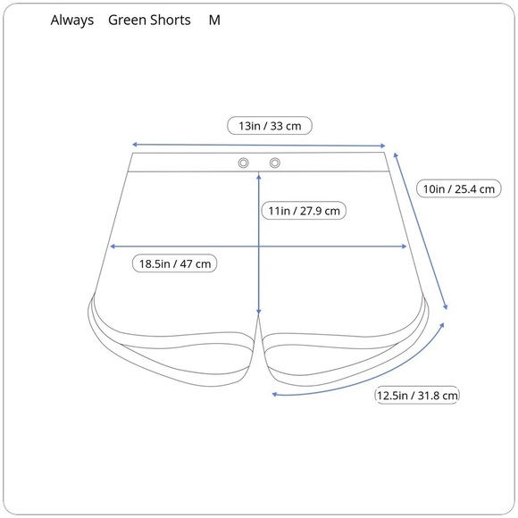 Always Green White Stripe High Waist Rise Athletic Running Shorts Medium M - Picture 7 of 8